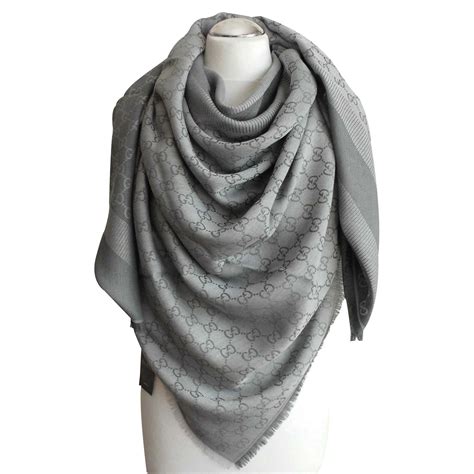 gucci scarf dark grey|Gucci scarf black and grey.